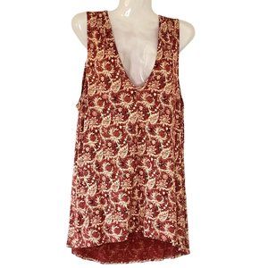 Lucky Brand Flowy Stretch Top Burnt Sienna (Rust) Color